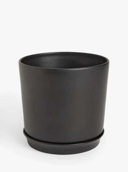 Contemporary Glazed Stoneware Planter, 24.5cm