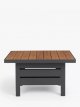 Platform Height-Adjustable Square Garden Dining Table, 81cm, Grey