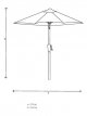 Aluminium Wind-Up Parasol, 2.7m, Grey