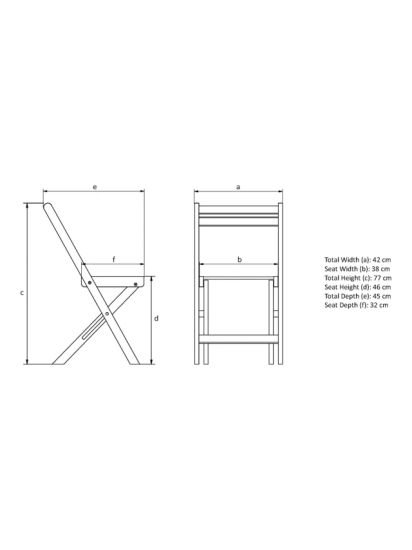 Acacia Wood Foldable Garden Dining Chairs, Set of 2, Natural